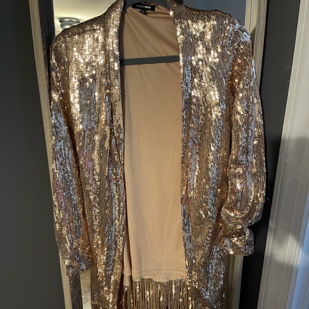 Sequin Rose gold Duster